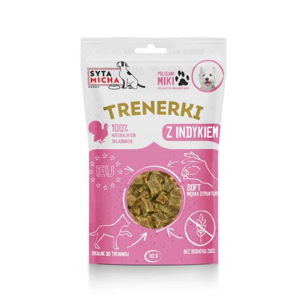 Syta Micha - Trenerki z indykiem dla psa 80g