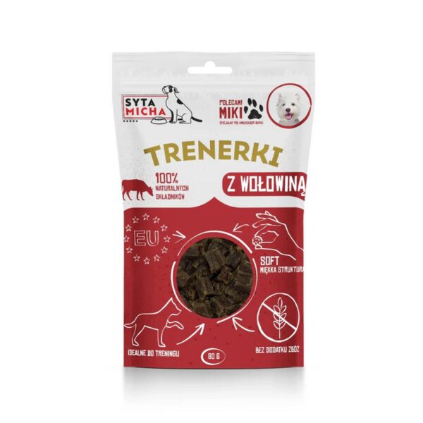 Syta Micha - Trenerki z wołowiną dla psa 80g