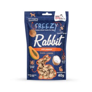 Syta Micha - Liofilizowane przysmaki dla psa Królik z papają FREEZY 40g