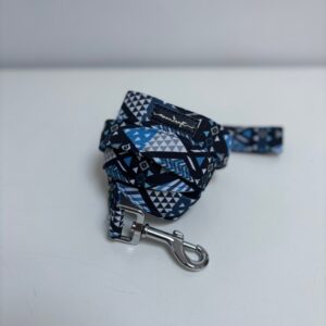Smycz Miejska 150cm - szerokość 2,5 cm, Niebieski Aztec