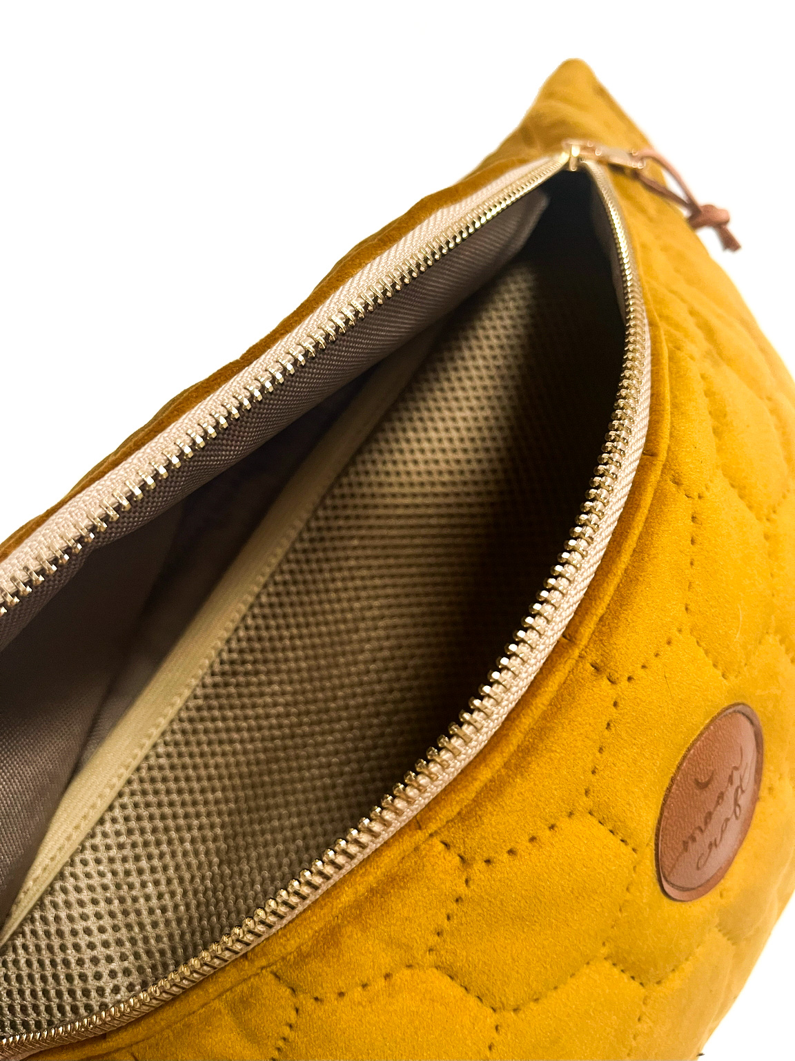 nerka model WIELKI WÓZ - Welur pikowany musztardowy - obrazek 3