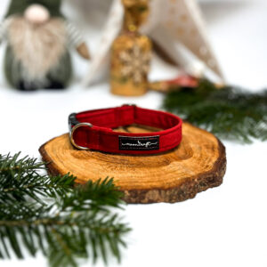 Zatrzask 2cm regulacja 28-38cm, welur czerwony