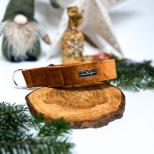 Półzacisk Charci - 4cm regulacja 30-38cm, welur camel