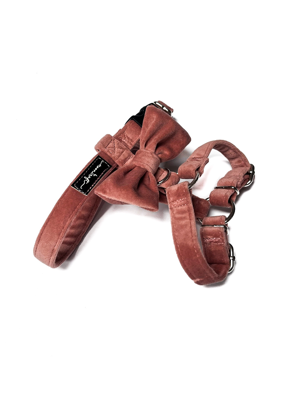 Szelki dla psa WELUROWE Jasny Róż Rozmiar XS